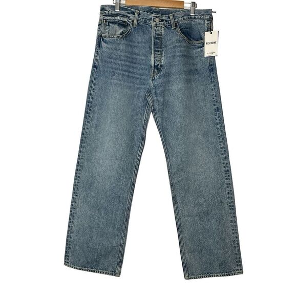 RE/DONE x LEVI'S Men's Straight Jeans 34/31 DenimMed Wash‎ NWT